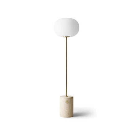 Marble Floor Lamp with Glass Globe Shade – Modern Gold Metal Stand