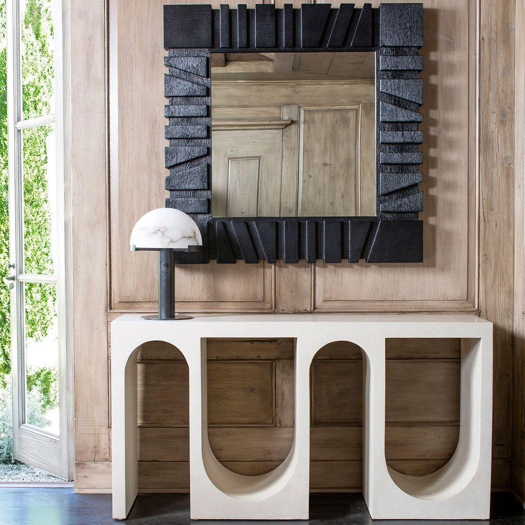 Minimalist Luxury Alabaster Table Lamp - Natural Bronze Prong Setting for Home Room Decor