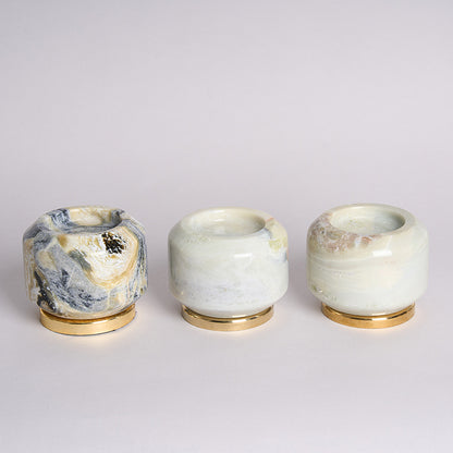 Luxury Natural Stone Candle Holder Set - Elevate Your Home Decor