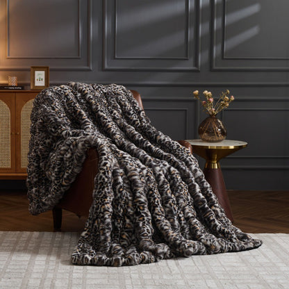 Faux Rabbit Fur Fluffy Fabric Blanket - Soft, Thick Fleece Sherpa Blanket , Stress Relief, Feel Cosy, Women's Gift for Anxiety, Cloud Bubble Blanket