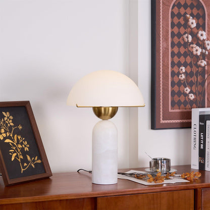 Alabaster Spherical Table Lamp - Sleek Modern Design for Sophisticated Home Room Decor
