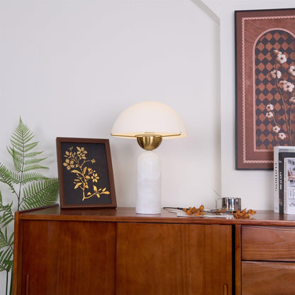 Alabaster Spherical Table Lamp - Sleek Modern Design for Sophisticated Home Room Decor