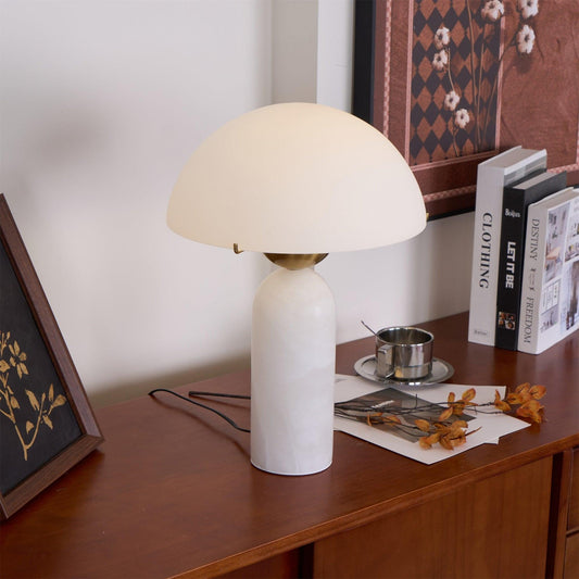 Alabaster Spherical Table Lamp - Sleek Modern Design for Sophisticated Home Room Decor