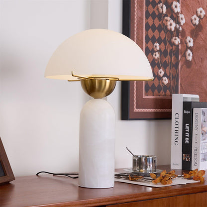 Alabaster Spherical Table Lamp - Sleek Modern Design for Sophisticated Home Room Decor