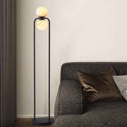 Alabaster Tribeca Floor Lamp - Luxe Minimalist Black Design for Sophisticated Indoor Spaces