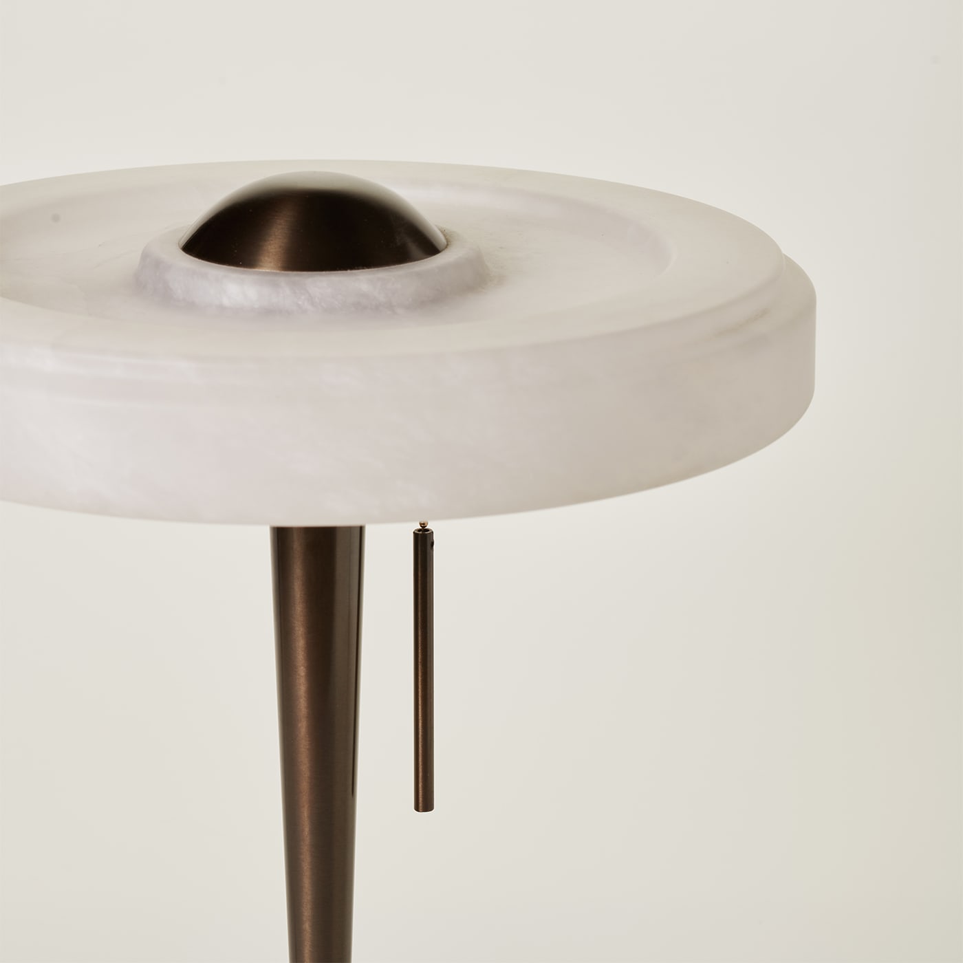 Vintage Inspired Table Lamp with Bronze Base and Alabaster Shade