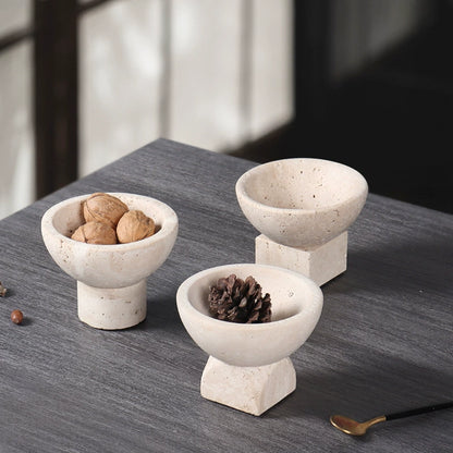 Travertine Fruit Bowl - Nordic Luxury Minimalist Design