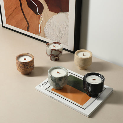 Modern Wabi-Sabi Marble Candle Holders - Elevate Your Home Luxury Decor