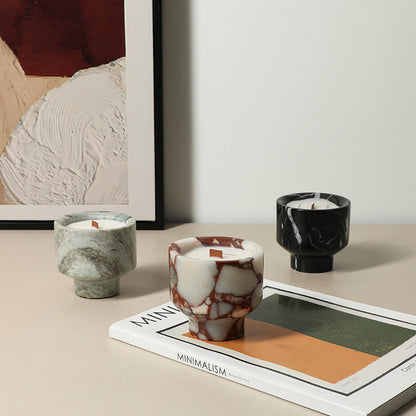 Modern Wabi-Sabi Marble Candle Holders - Elevate Your Home Luxury Decor