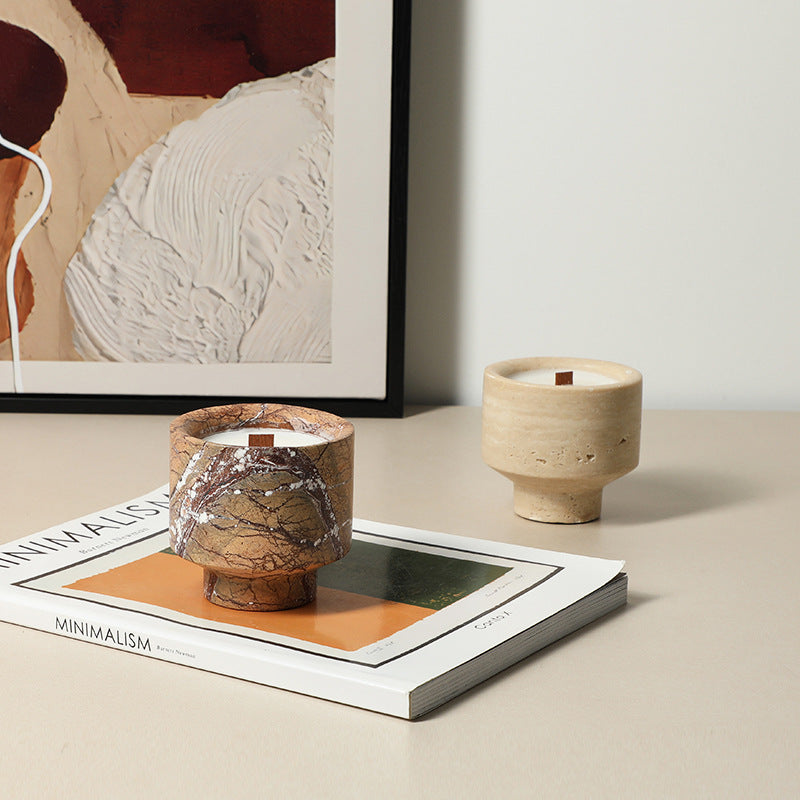 Modern Wabi-Sabi Marble Candle Holders - Elevate Your Home Luxury Decor