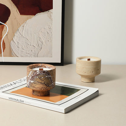 Modern Wabi-Sabi Marble Candle Holders - Elevate Your Home Luxury Decor