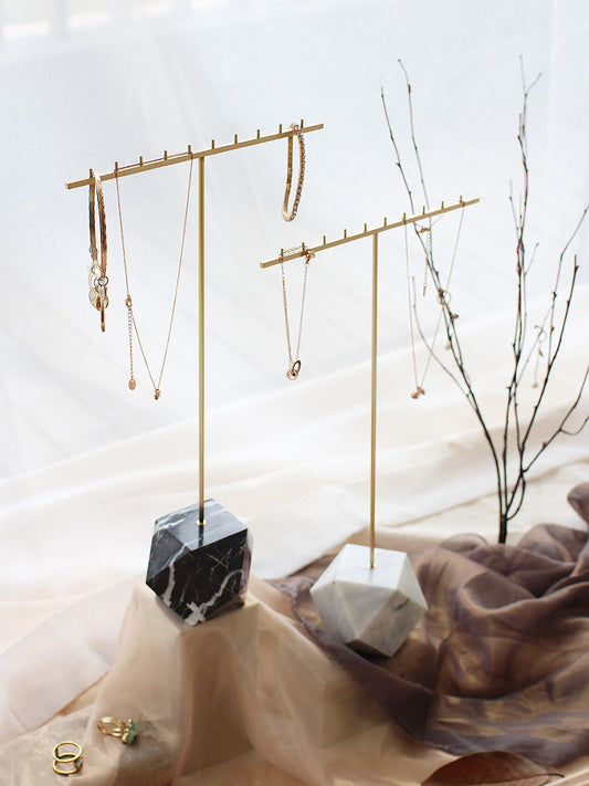 Marble & Brass Jewelry Storage Stand