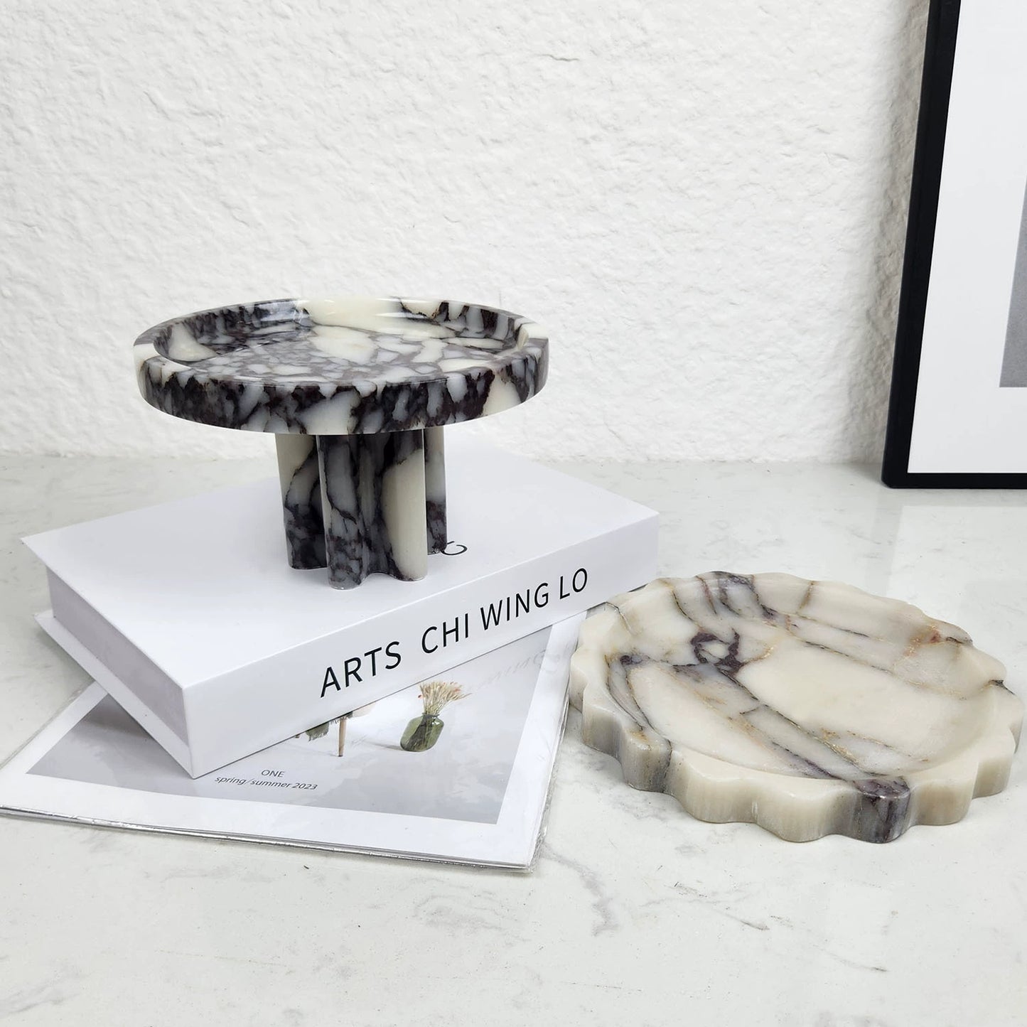 Luxury New Chinese Wabi-Sabi Marble Tray & Home Decor Accent