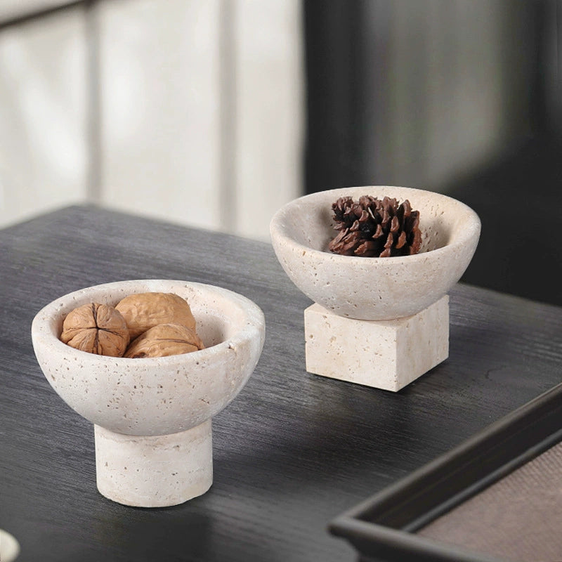 Travertine Fruit Bowl - Nordic Luxury Minimalist Design