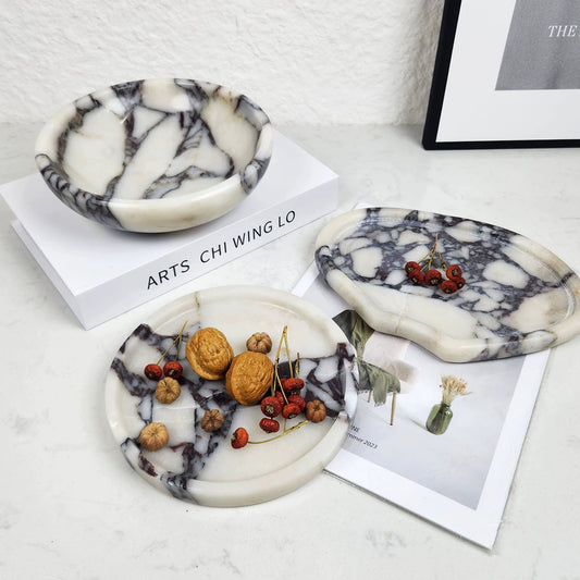 Luxury New Chinese Wabi-Sabi Marble Tray & Home Decor Accent