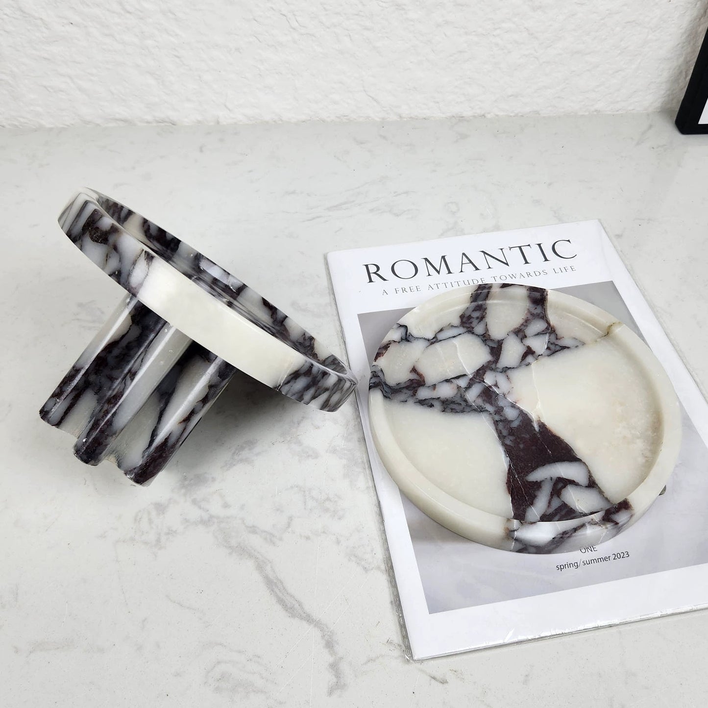 Luxury New Chinese Wabi-Sabi Marble Tray & Home Decor Accent