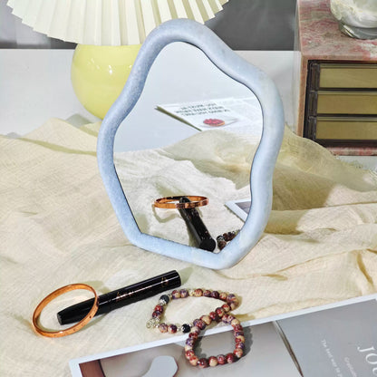 Nordic Cloud-Shaped Natural Marble Makeup Mirror – Premium Standable Desktop Vanity Mirror