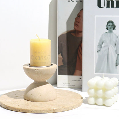 Modern Luxury Travertine Candle Holder - Elevate Your Home Ambiance