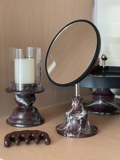 Mid-Century Natural Marble Vanity 3-Piece Set