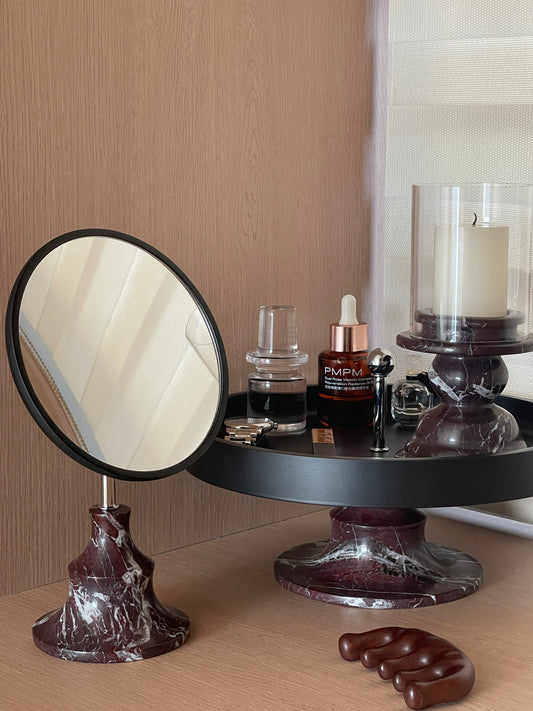 Mid-Century Natural Marble Vanity 3-Piece Set