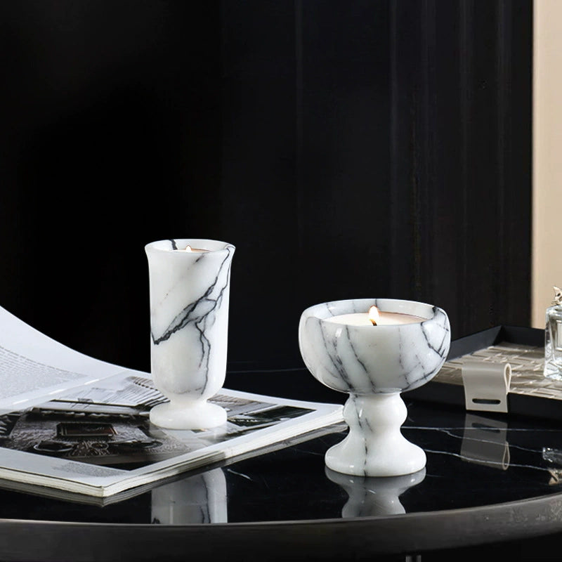 Nordic Style Calacatta Marble Aromatherapy Candle Holder
