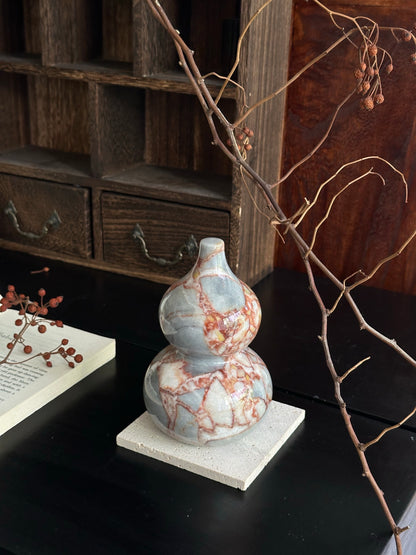 Natural Marble Gourd Decorative Figurine - Retro Luxury Home Accent