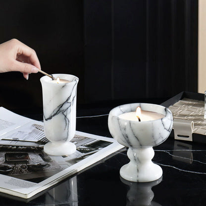 Nordic Style Calacatta Marble Aromatherapy Candle Holder