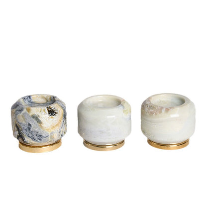 Luxury Natural Stone Candle Holder Set - Elevate Your Home Decor