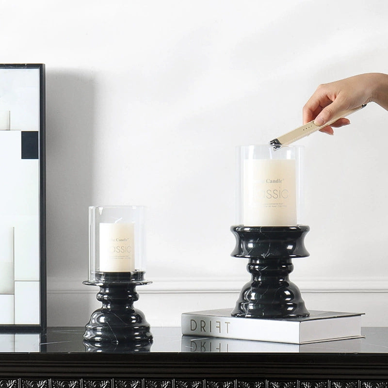 Modern Luxury Marble & Glass Candle Holder - Elevate Home Decor & Gifting