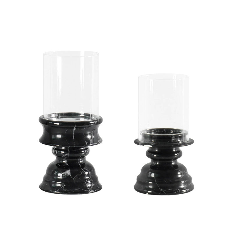 Modern Luxury Marble & Glass Candle Holder - Elevate Home Decor & Gifting