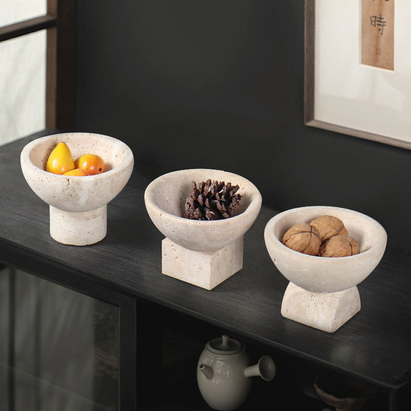 Travertine Fruit Bowl - Nordic Luxury Minimalist Design