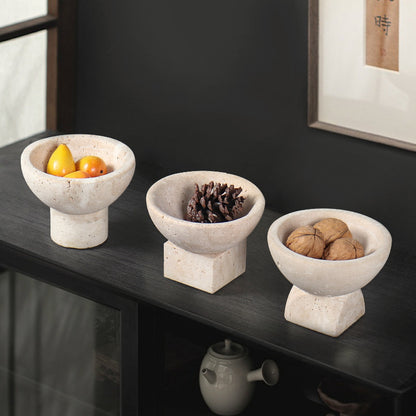 Travertine Fruit Bowl - Nordic Luxury Minimalist Design