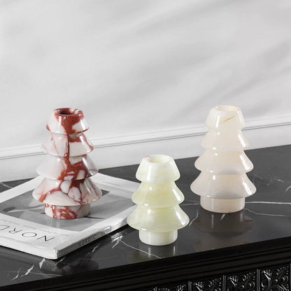 Vintage Style Marble Christmas Tree Candle Holder
