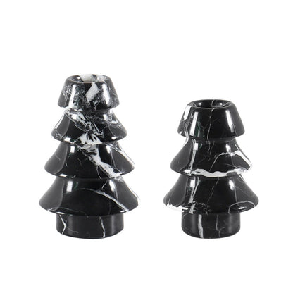 Vintage Style Marble Christmas Tree Candle Holder