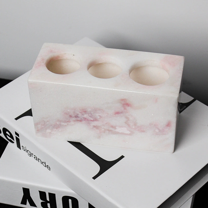 Natural Pink Marble Nordic Luxury Bathroom Set