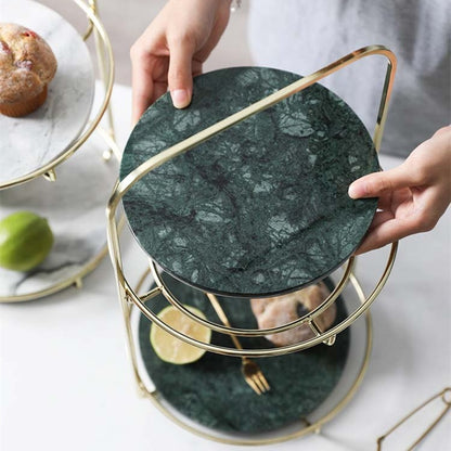 Modern Marble 2 Tier Standing Tray