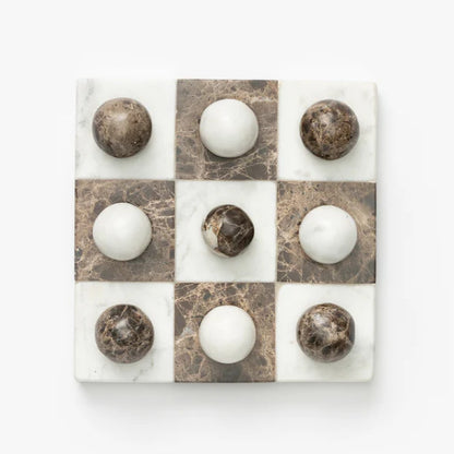 Luxury Natural Marble Tic-Tac-Toe Decor Game