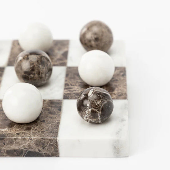 Luxury Natural Marble Tic-Tac-Toe Decor Game