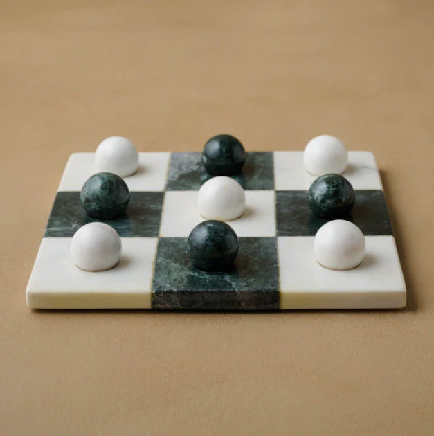 Luxury Natural Marble Tic-Tac-Toe Decor Game