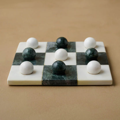 Luxury Natural Marble Tic-Tac-Toe Decor Game