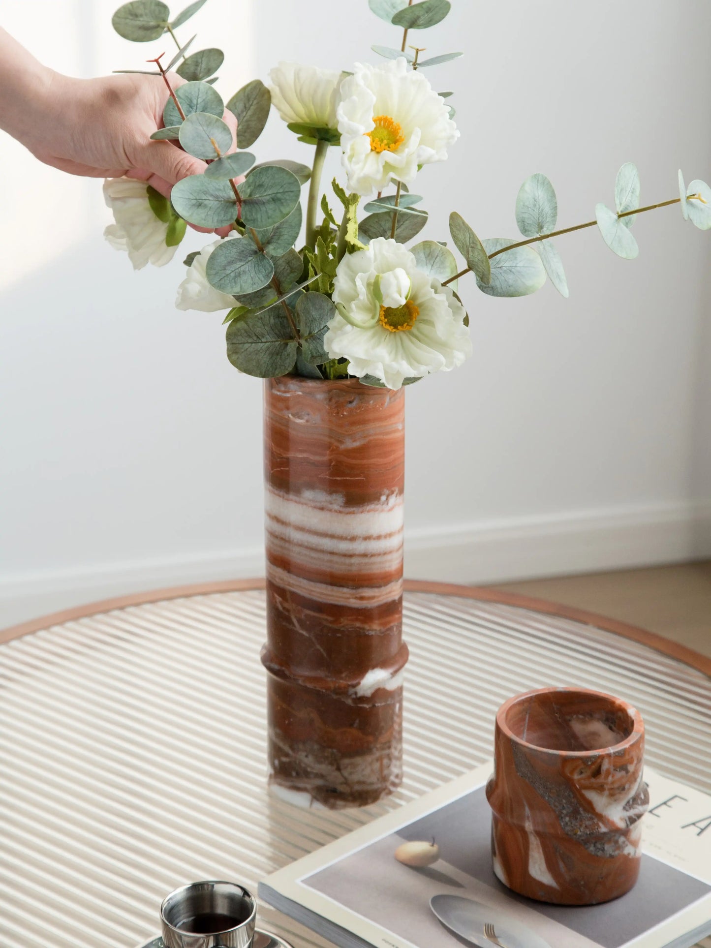 Natural Agate Jade Vases – Minimalist Modern Home Decor