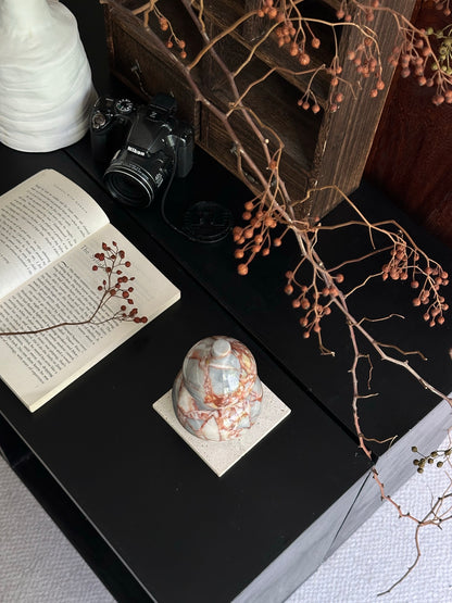 Natural Marble Gourd Decorative Figurine - Retro Luxury Home Accent