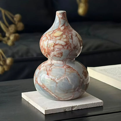 Natural Marble Gourd Decorative Figurine - Retro Luxury Home Accent