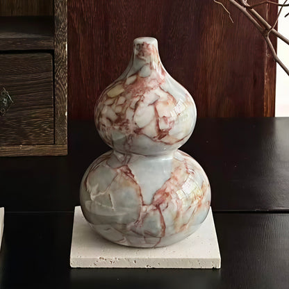Natural Marble Gourd Decorative Figurine - Retro Luxury Home Accent