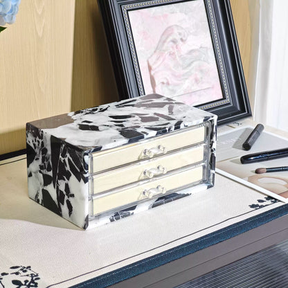 Natural Marble Jewelry Box - Luxury Multi-Tier Vanity Organizer