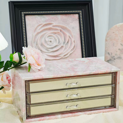 Natural Marble Jewelry Box - Luxury Multi-Tier Vanity Organizer