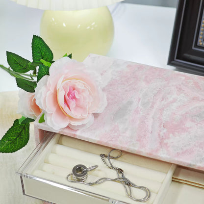 Natural Marble Jewelry Box - Luxury Multi-Tier Vanity Organizer