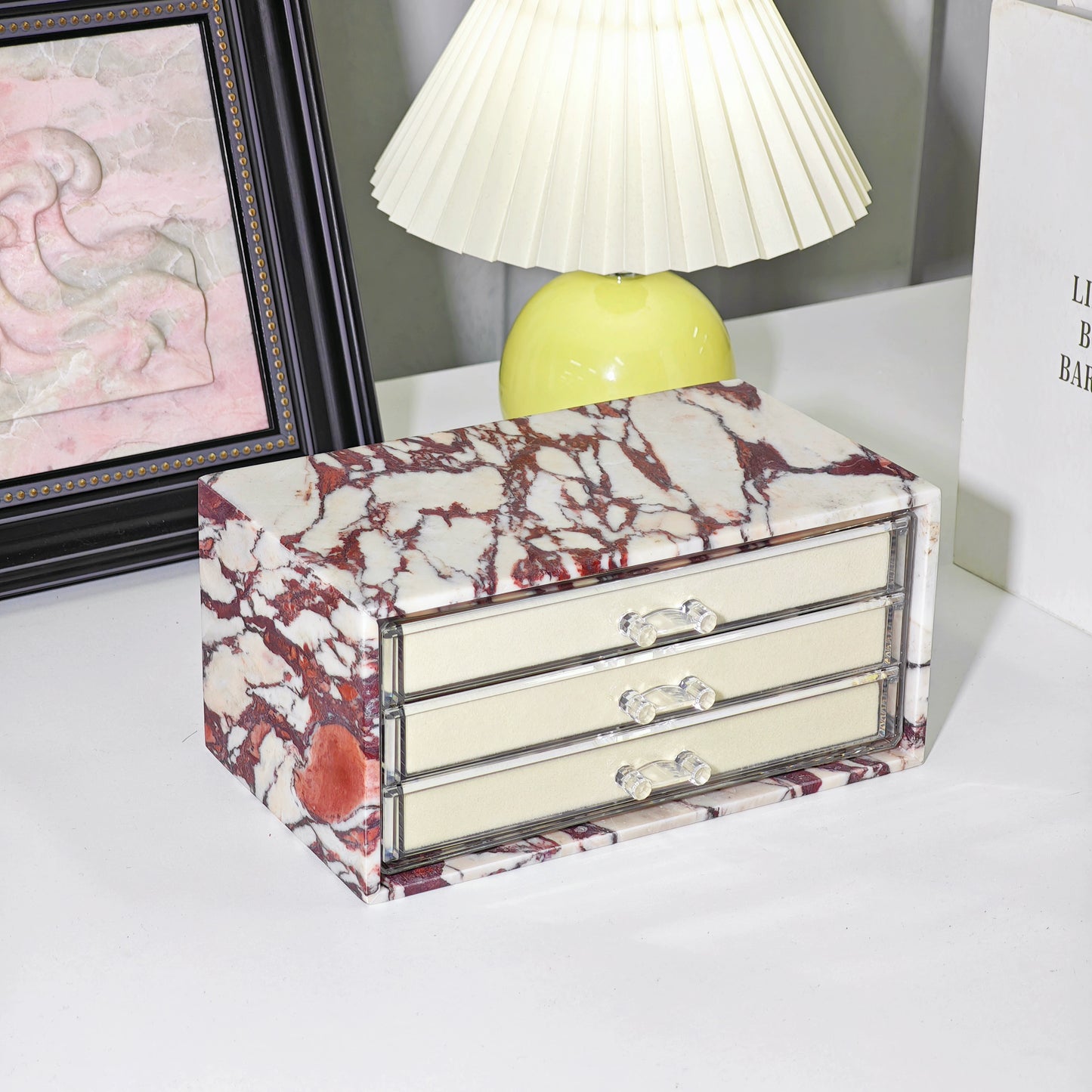Natural Marble Jewelry Box - Luxury Multi-Tier Vanity Organizer