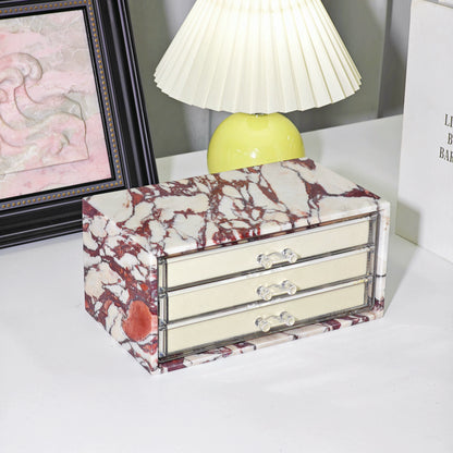 Natural Marble Jewelry Box - Luxury Multi-Tier Vanity Organizer