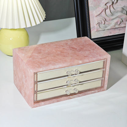Natural Marble Jewelry Box - Luxury Multi-Tier Vanity Organizer